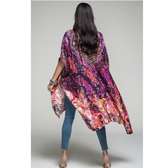 Morpheus Ditsy Floral & Paisley Print Kimono Cardigan - Picture 3 of 3